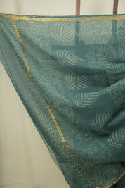 Green Kota Doria Saree - SRGKDS292