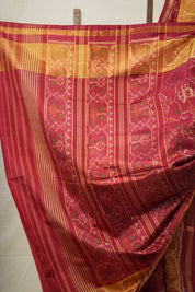 Maroon Red Rajkot Patola Silk Saree - SRMRRPSS495