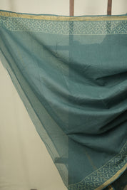 Green Kota Doria Saree - SRGKDS292