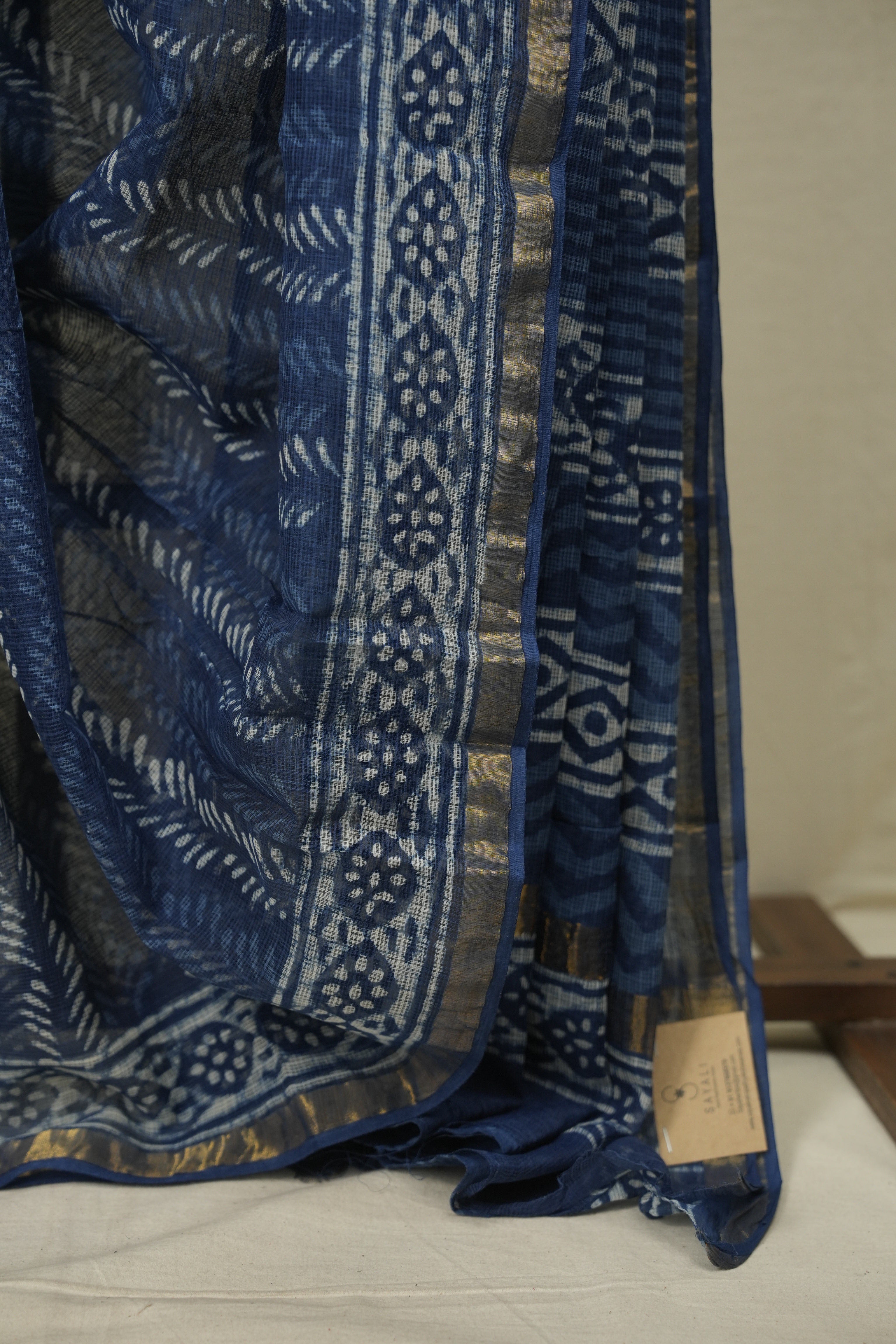 Indigo Kota Doria Saree - SRIKDS293