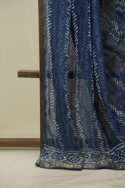 Indigo Kota Doria Saree - SRIKDS293