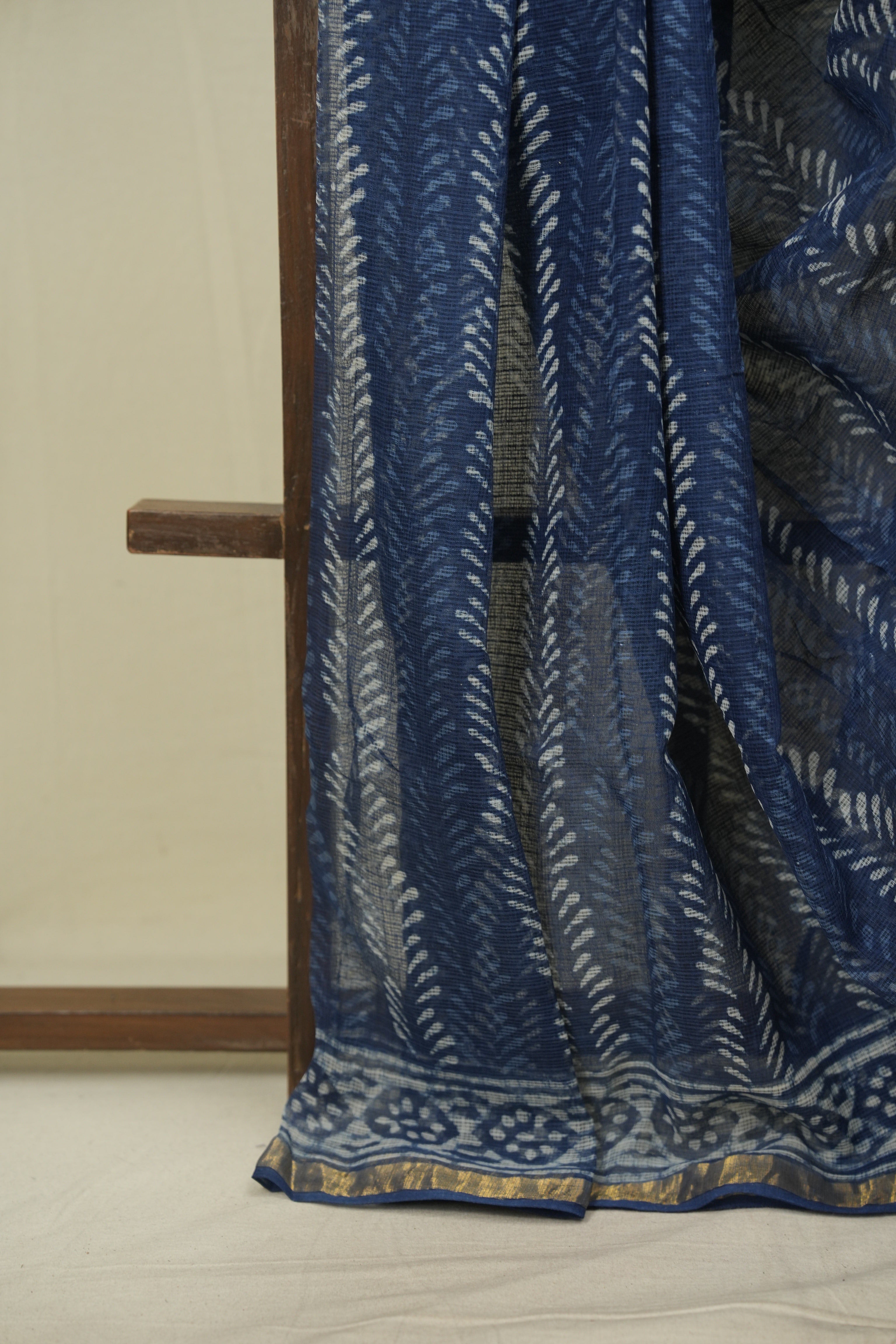 Indigo Kota Doria Saree - SRIKDS293
