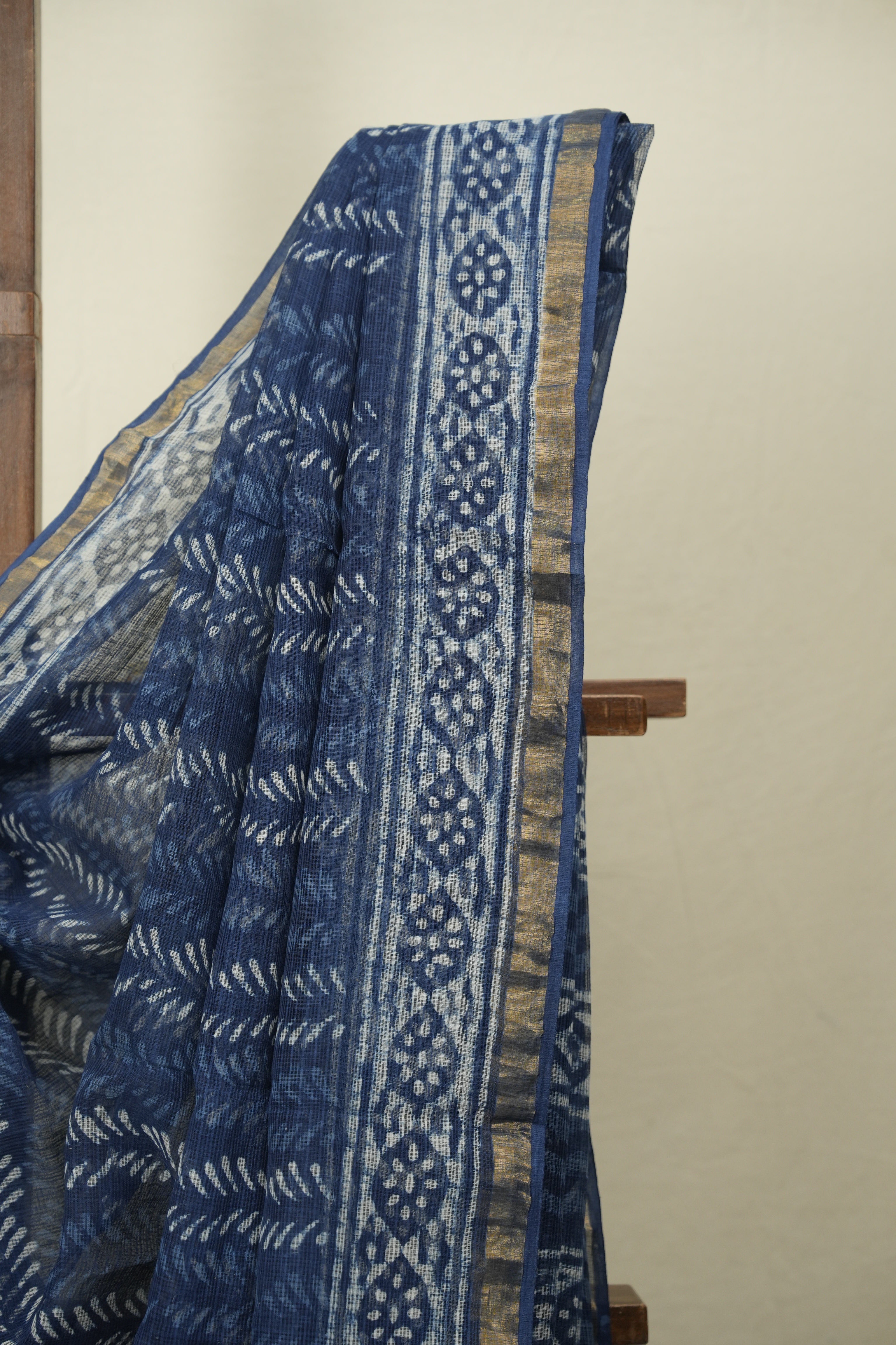 Indigo Kota Doria Saree - SRIKDS293