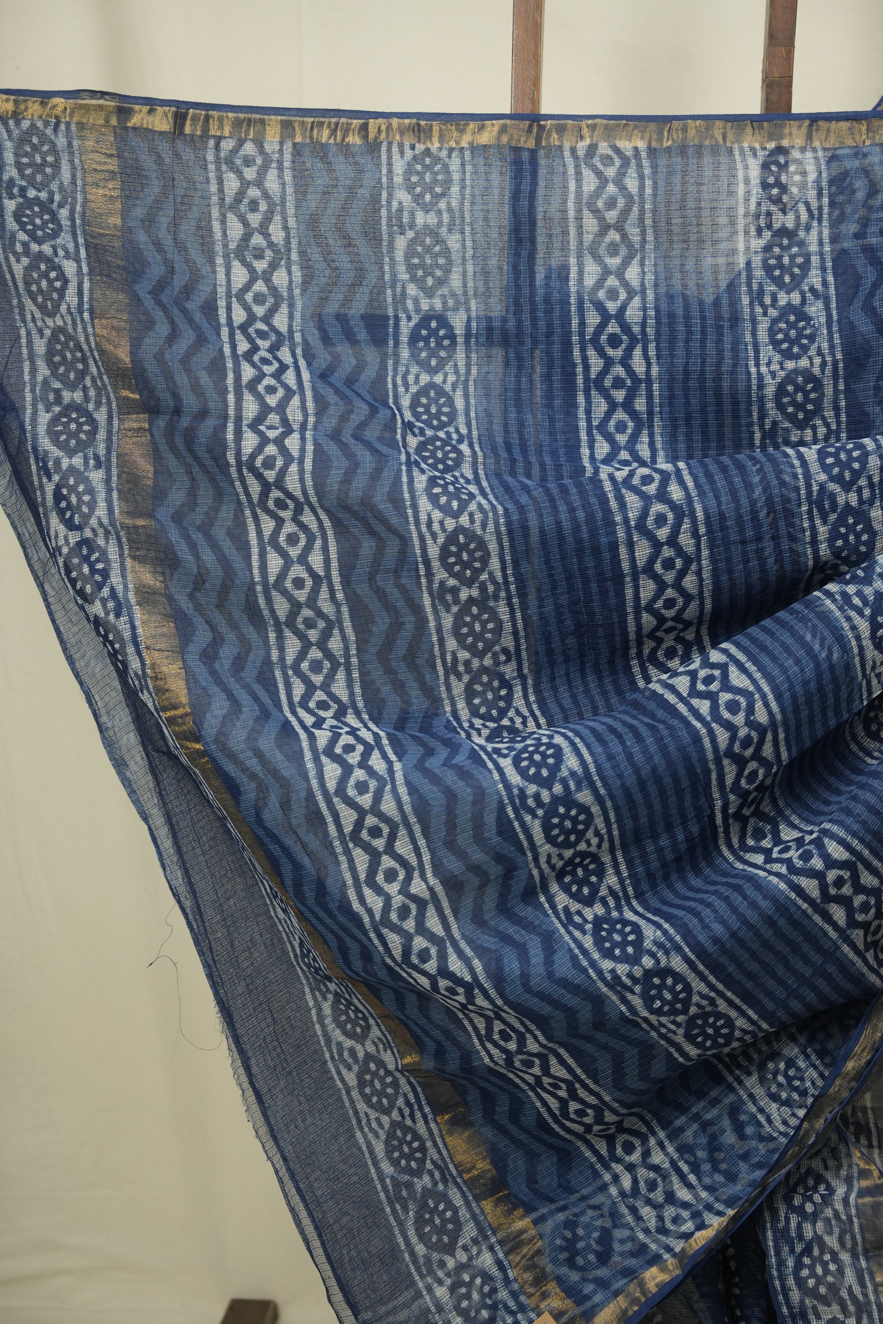 Indigo Kota Doria Saree - SRIKDS293