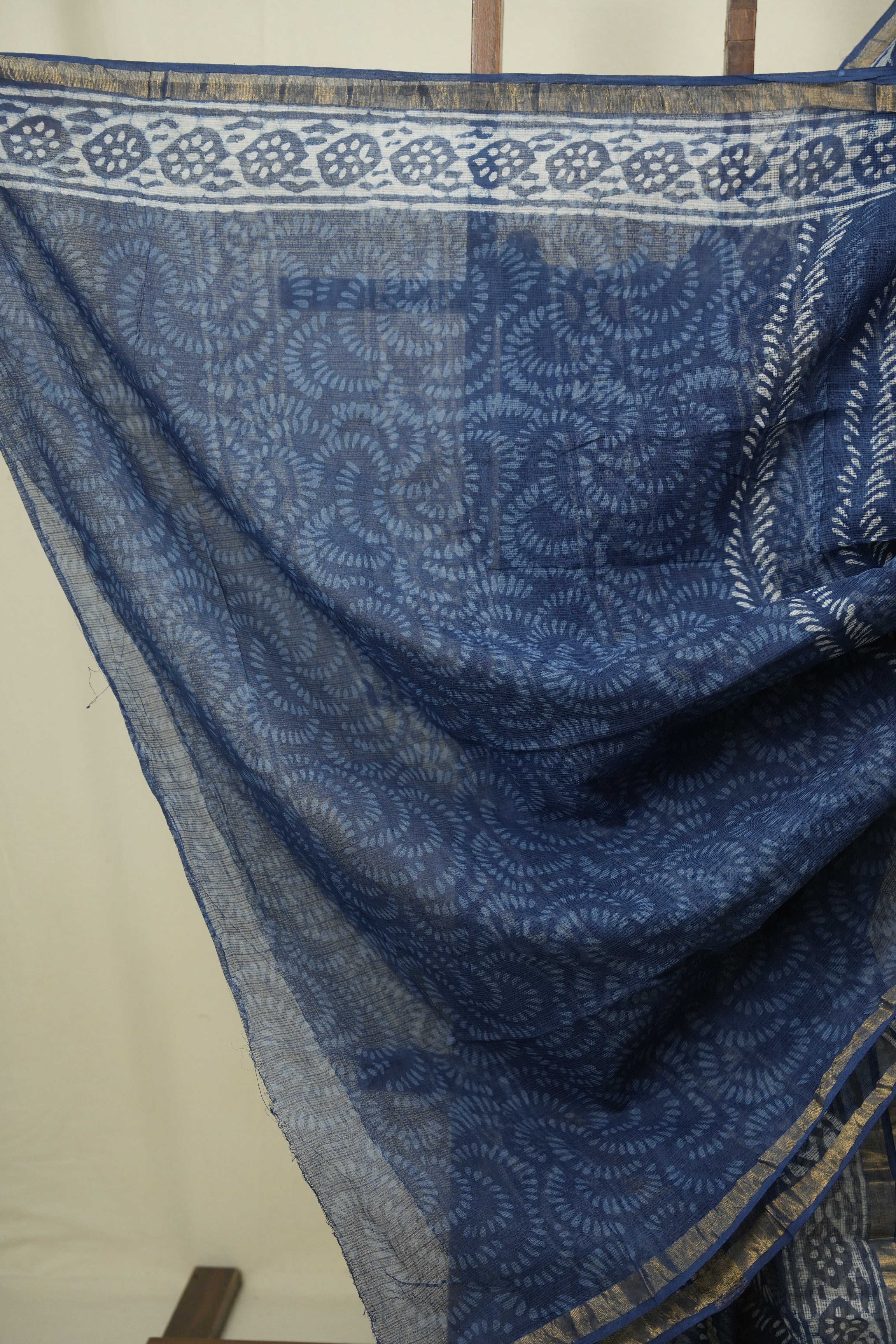 Indigo Kota Doria Saree - SRIKDS293