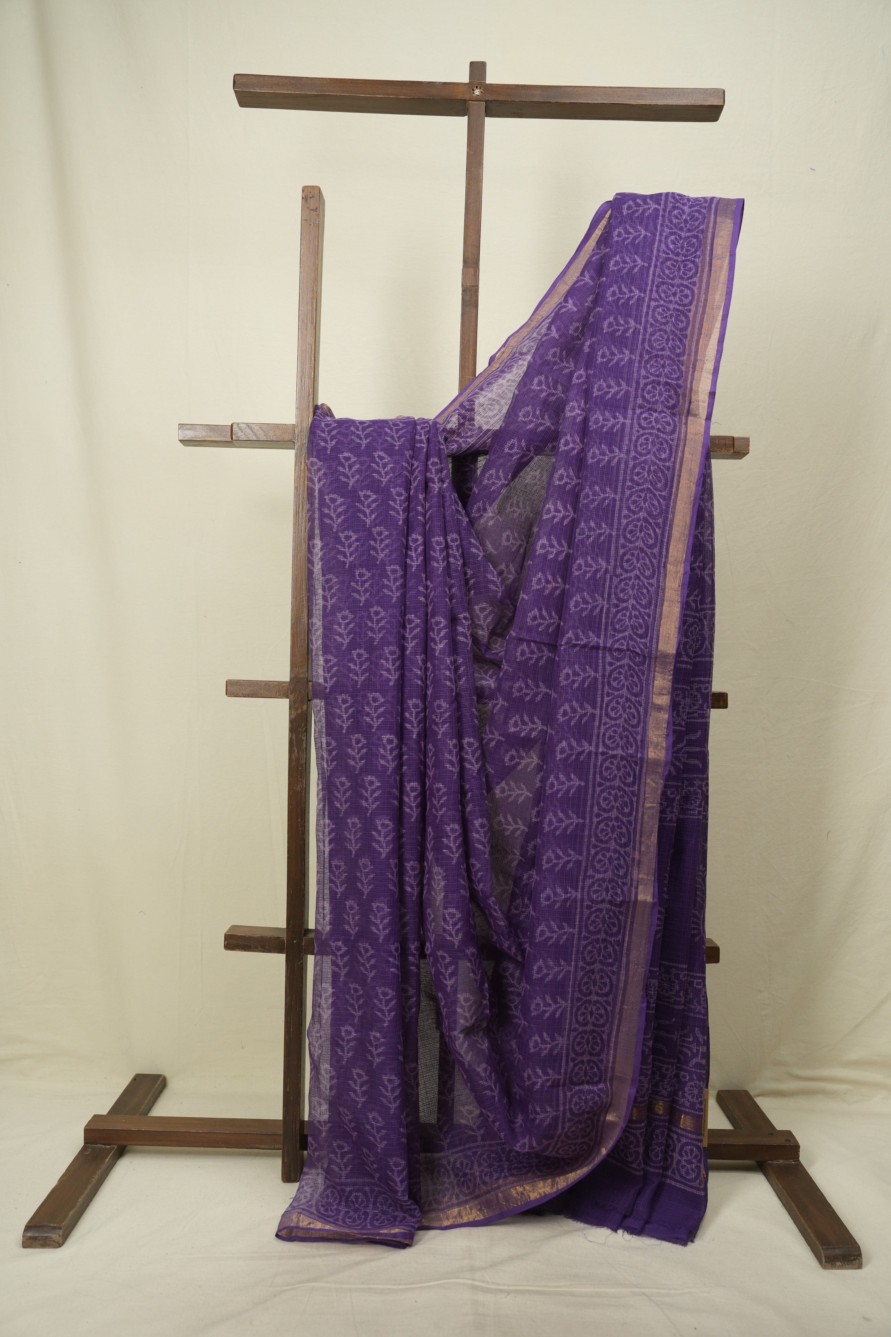 Purple Kota Doria Saree - SRPKDS294