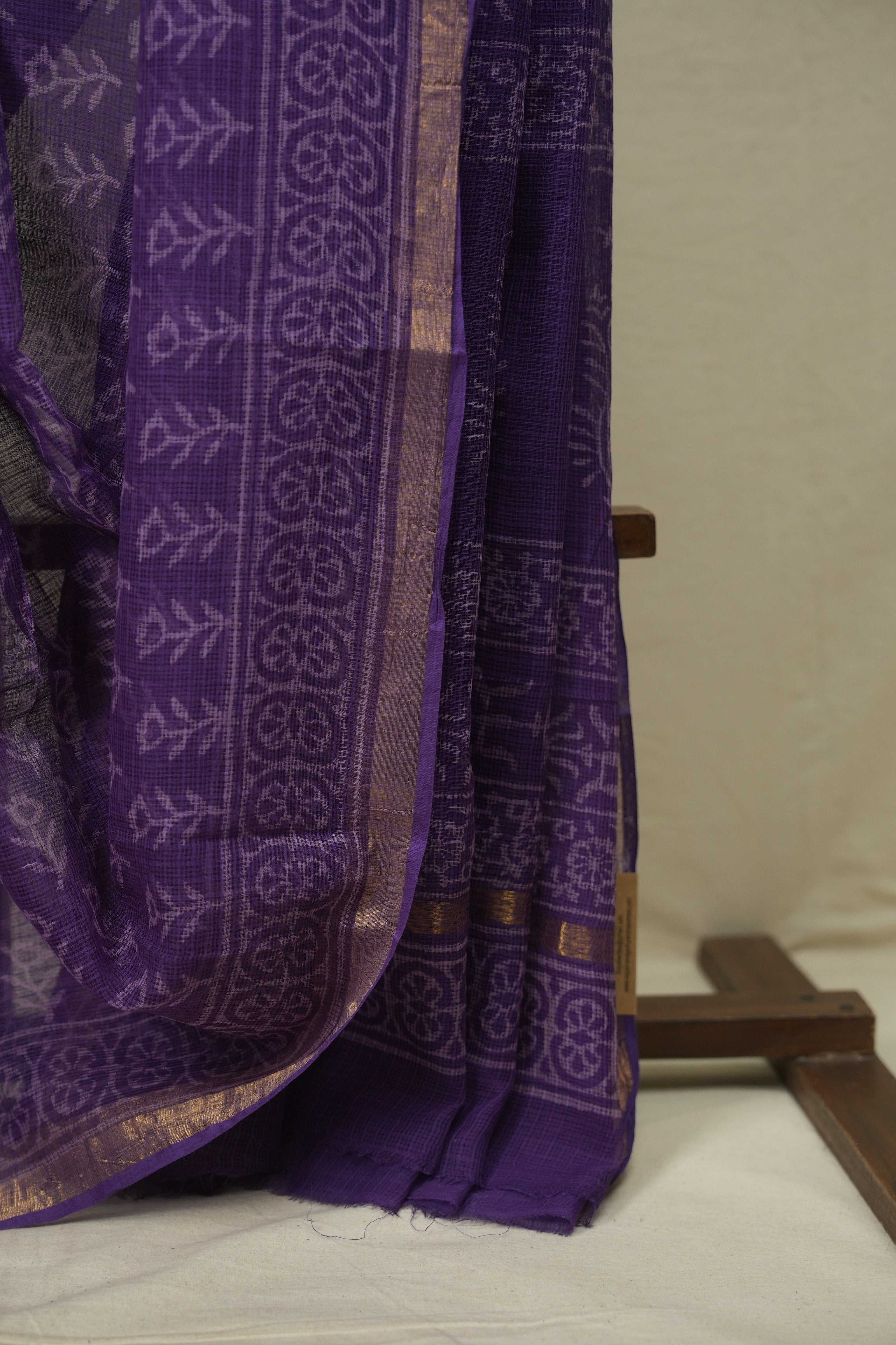 Purple Kota Doria Saree - SRPKDS294