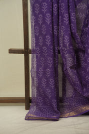 Purple Kota Doria Saree - SRPKDS294