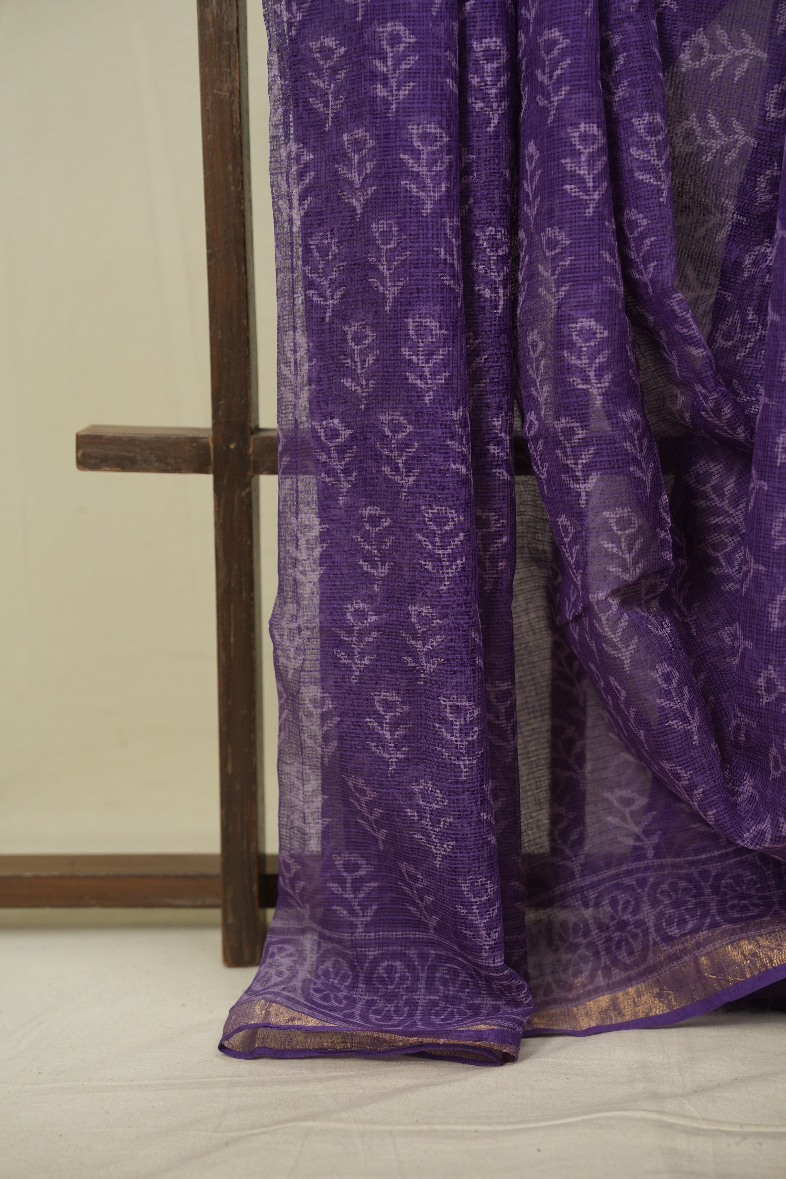 Purple Kota Doria Saree - SRPKDS294