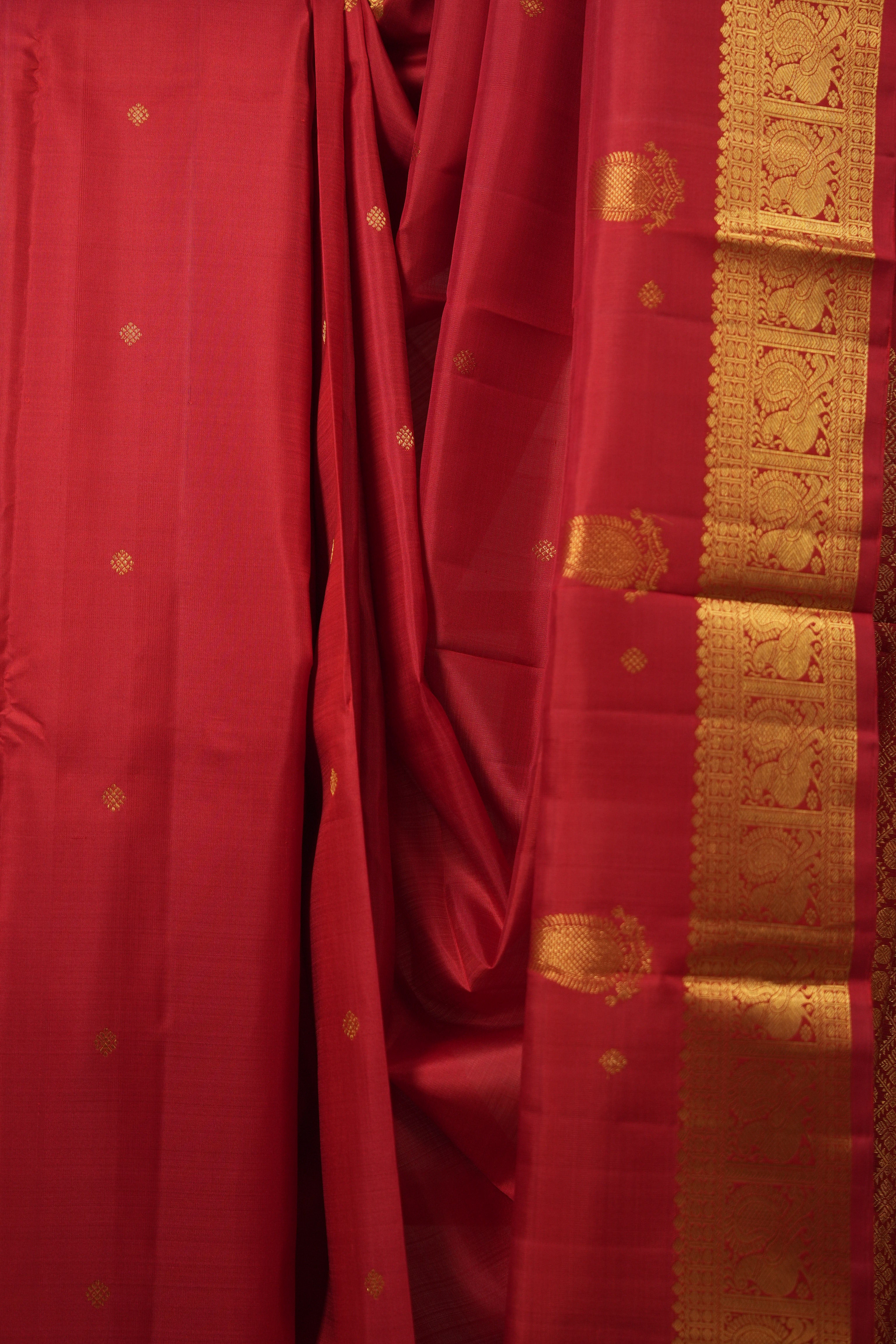 Red Kanjivaram Silk Saree - SRRKSS1018