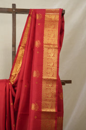 Red Kanjivaram Silk Saree - SRRKSS1018