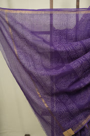 Purple Kota Doria Saree - SRPKDS294