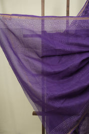 Purple Kota Doria Saree - SRPKDS294