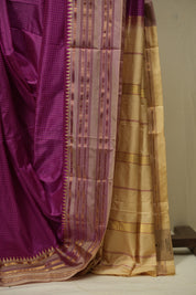 Magenta Narayan Peth Silk Saree - SRMNPSS02