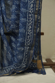 Indigo Kota Doria Saree - SRIKDS295