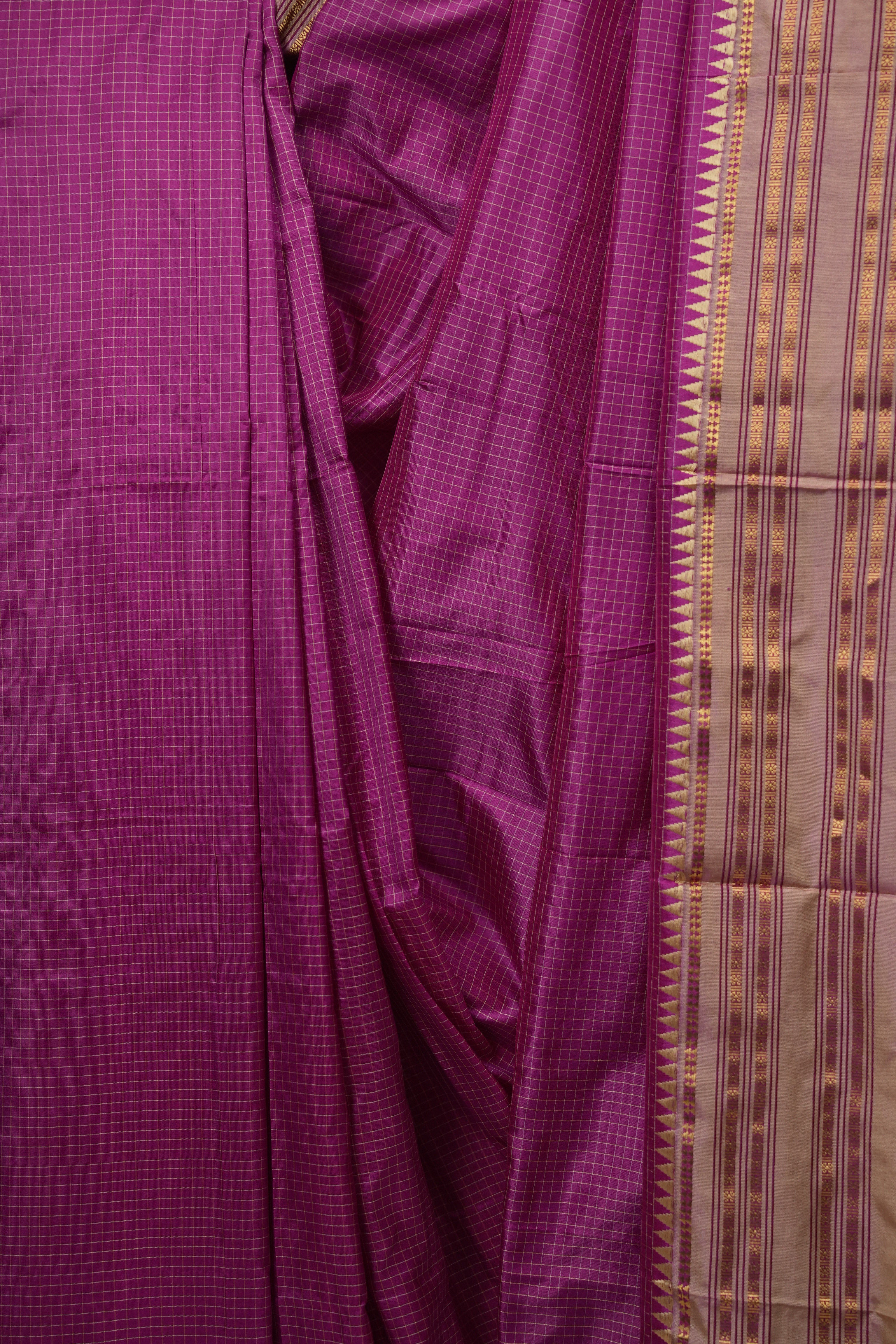 Magenta Narayan Peth Silk Saree - SRMNPSS02