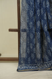 Indigo Kota Doria Saree - SRIKDS295