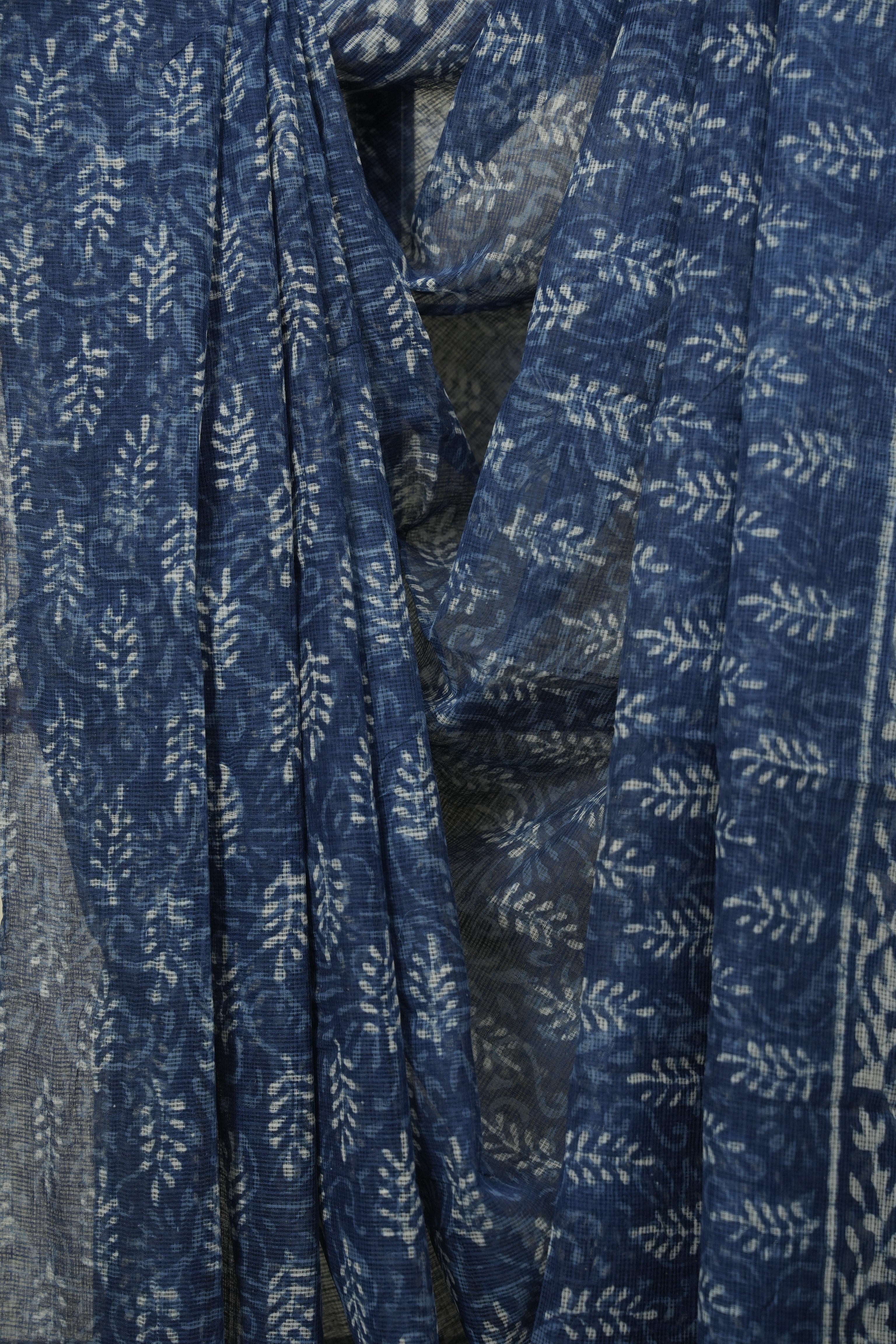 Indigo Kota Doria Saree - SRIKDS295