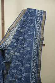 Indigo Kota Doria Saree - SRIKDS295