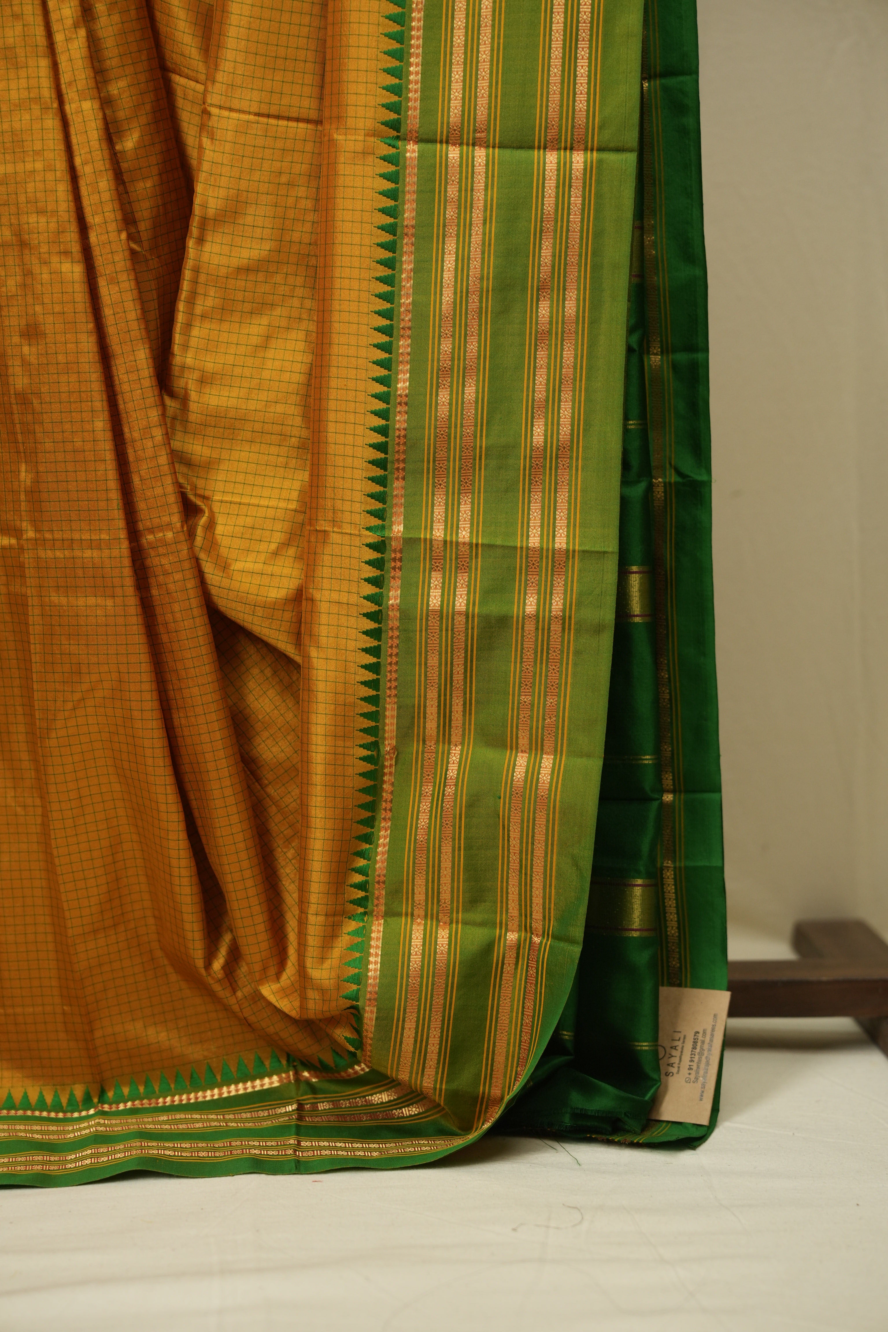 Mustard Narayan Peth Silk Saree - SRMNPSS01