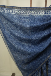 Indigo Kota Doria Saree - SRIKDS295