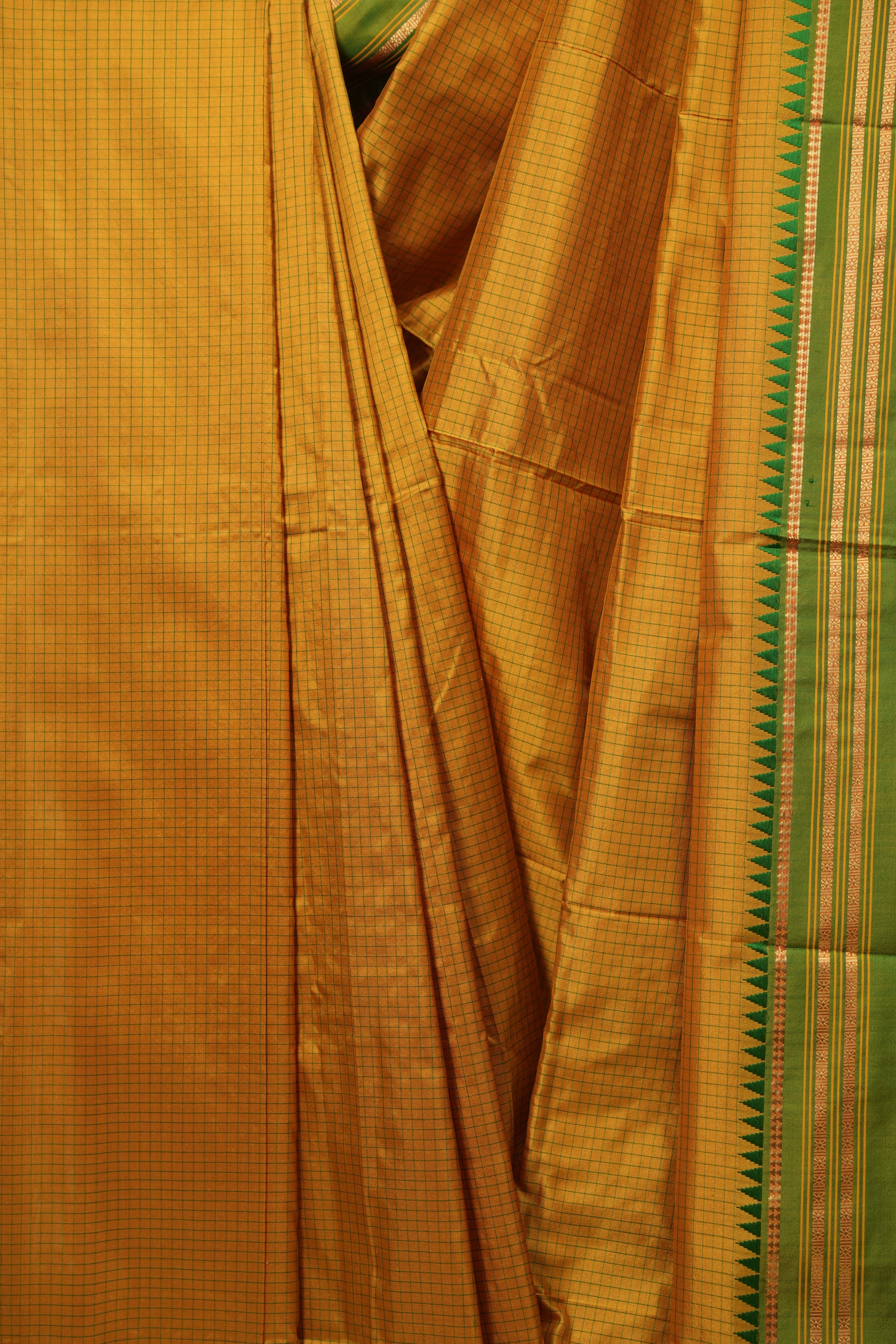Mustard Narayan Peth Silk Saree - SRMNPSS01