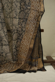Grey Kota Doria Saree - SRGKDS297
