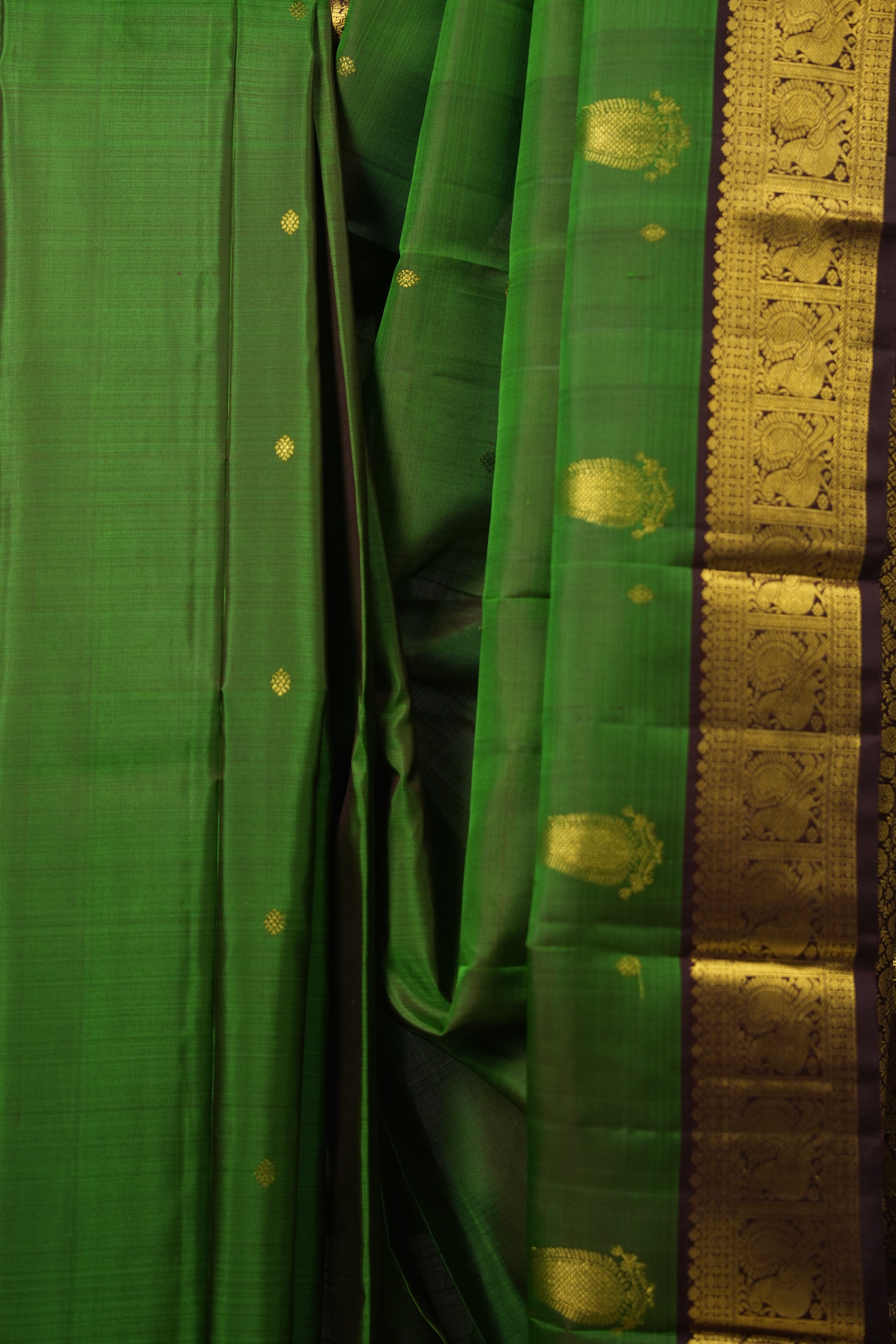 Forest Green Kanjivaram Silk Saree - SRFGKSS1022