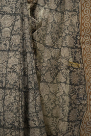 Grey Kota Doria Saree - SRGKDS297