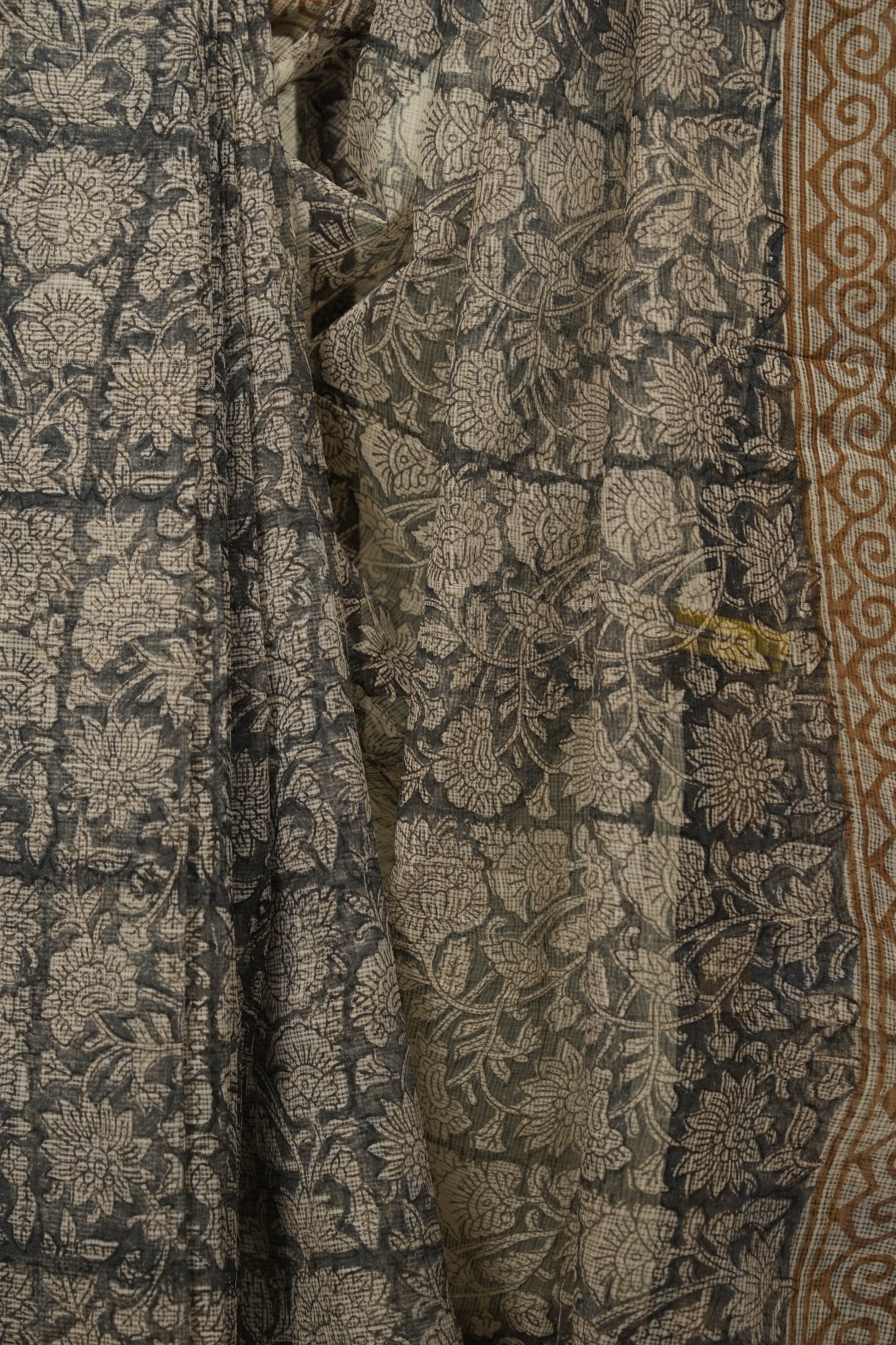 Grey Kota Doria Saree - SRGKDS297