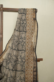 Grey Kota Doria Saree - SRGKDS297