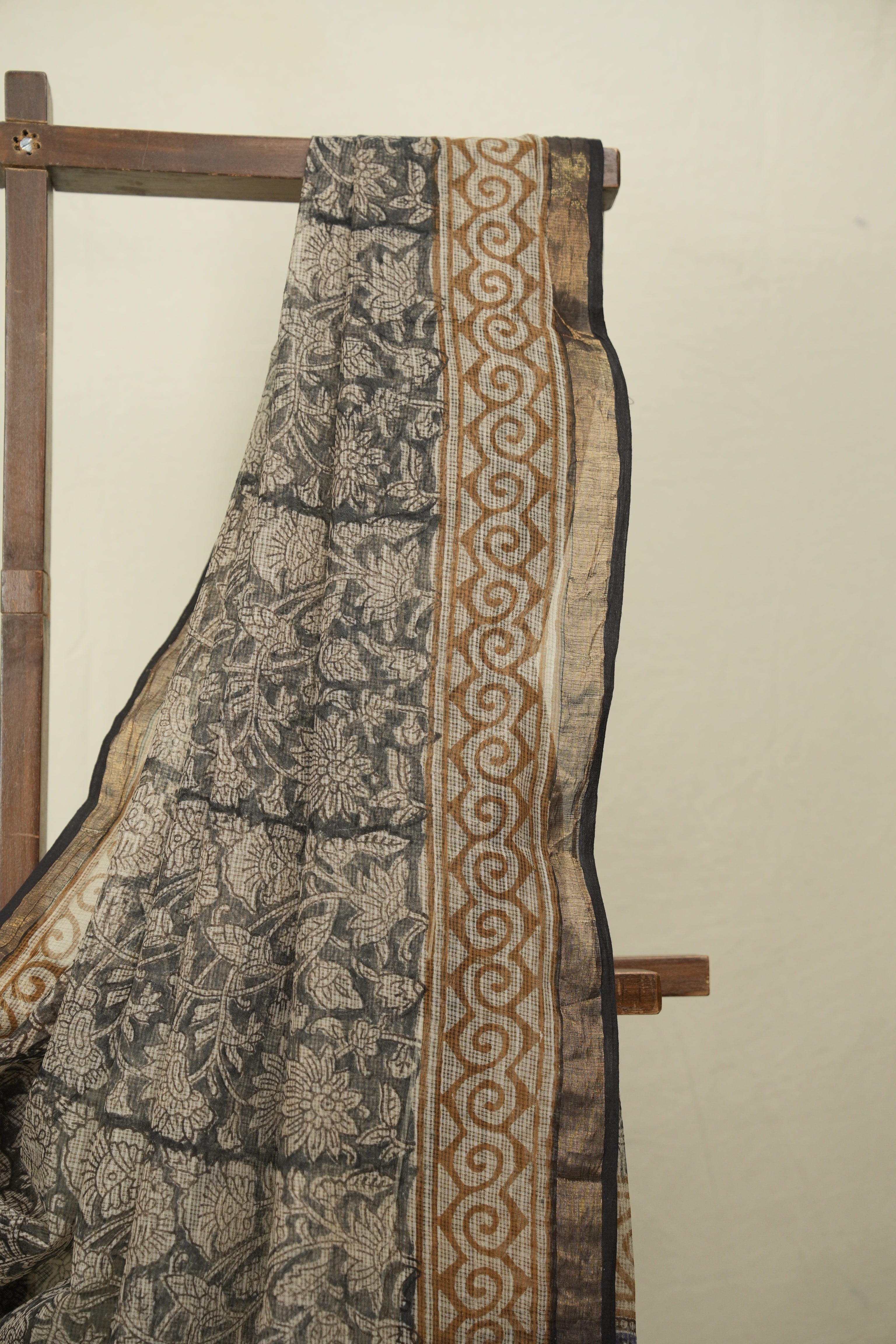 Grey Kota Doria Saree - SRGKDS297