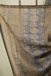 Grey Kota Doria Saree - SRGKDS297
