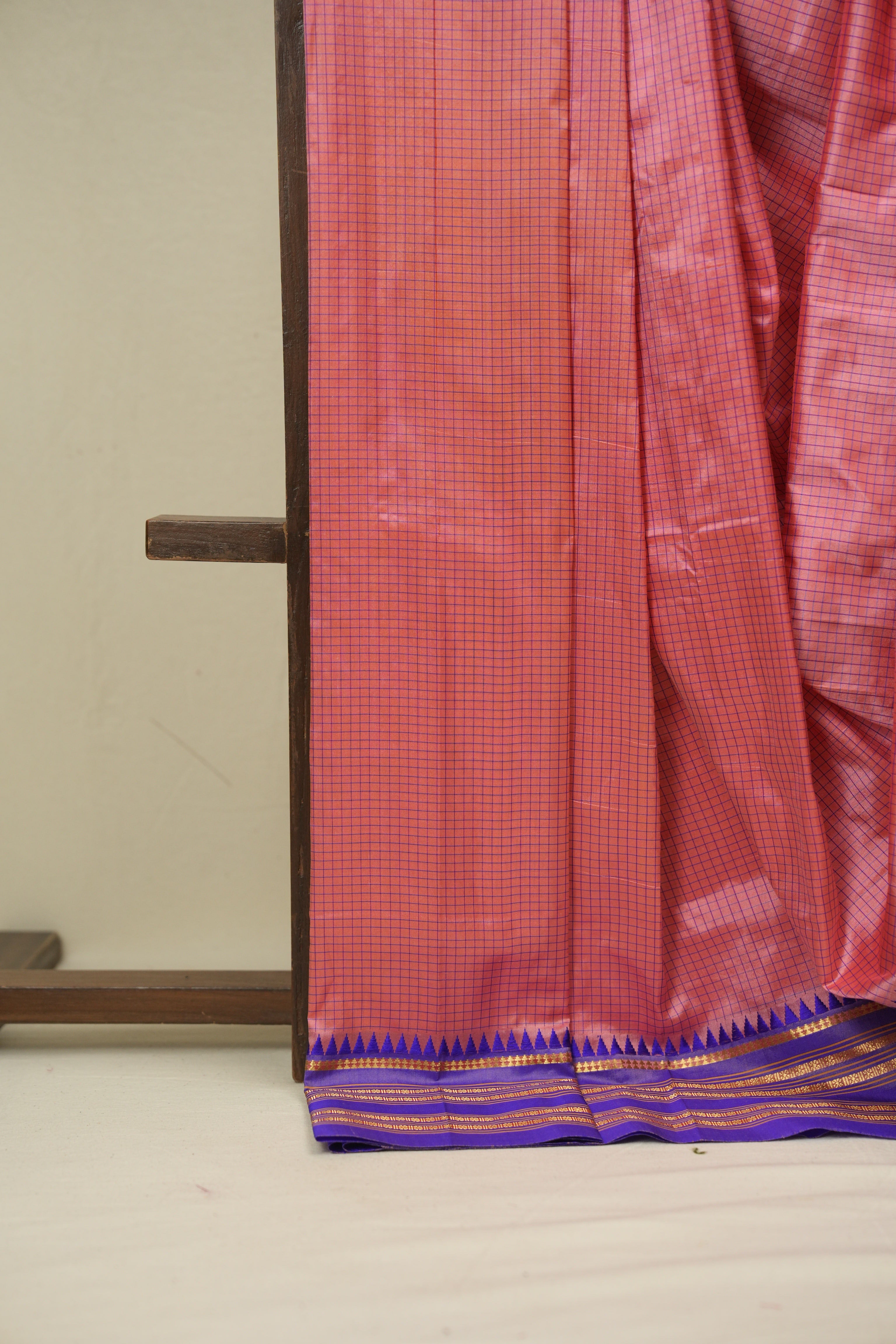 Peach Narayan Peth Silk Saree - SRPNPSS04