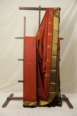Brick Red Kanjivaram Silk Saree - SRBRKSS1021