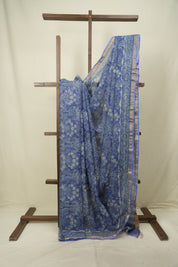 Blue Kota Doria Saree - SRBKDS296