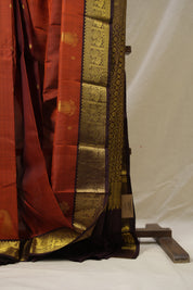 Brick Red Kanjivaram Silk Saree - SRBRKSS1021