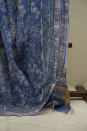 Blue Kota Doria Saree - SRBKDS296