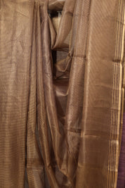 Coffee Brown Tissue Tussar Silk Saree - SRCBTTSS472