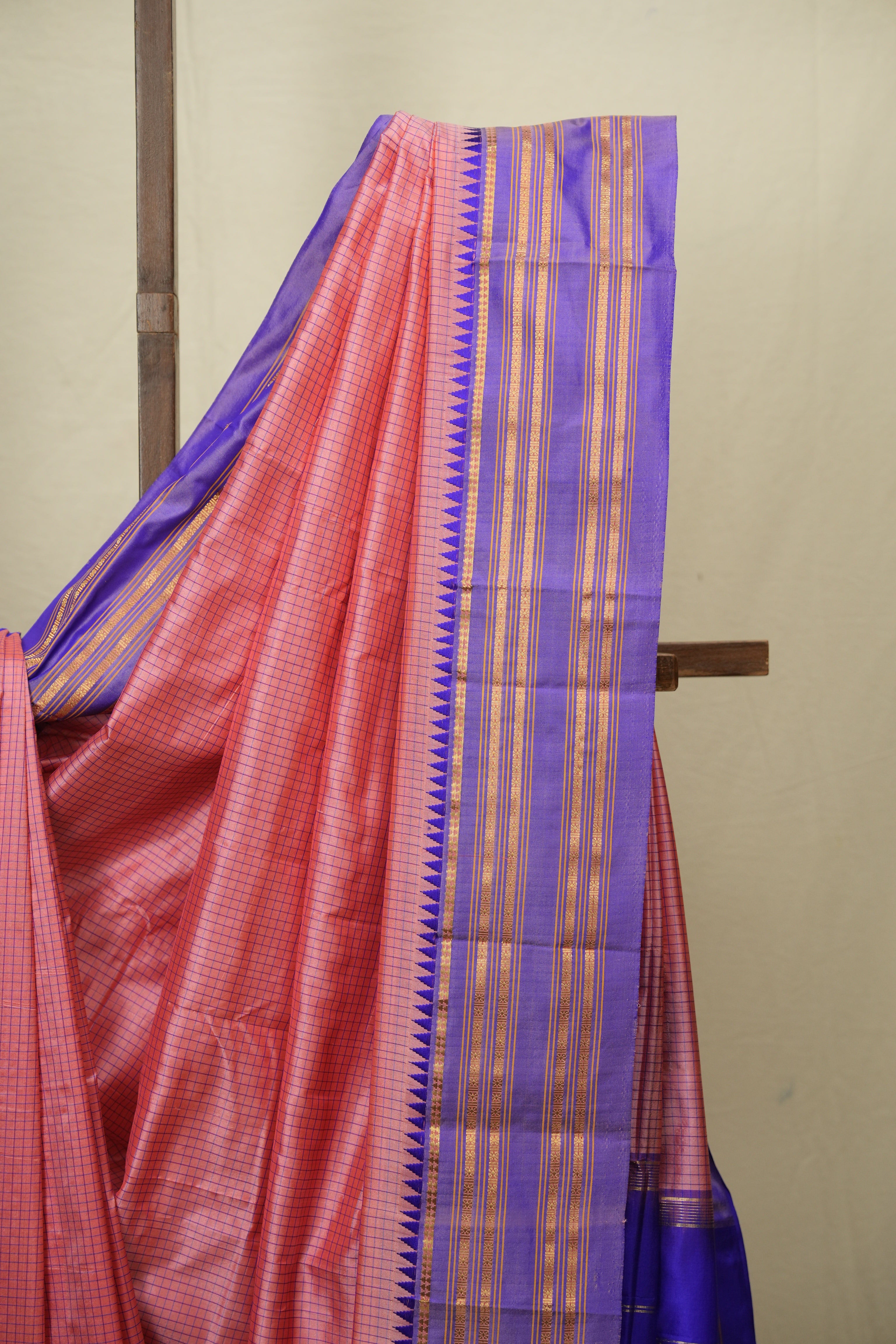 Peach Narayan Peth Silk Saree - SRPNPSS04