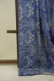 Blue Kota Doria Saree - SRBKDS296