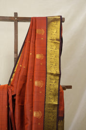 Brick Red Kanjivaram Silk Saree - SRBRKSS1021