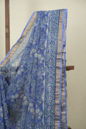 Blue Kota Doria Saree - SRBKDS296