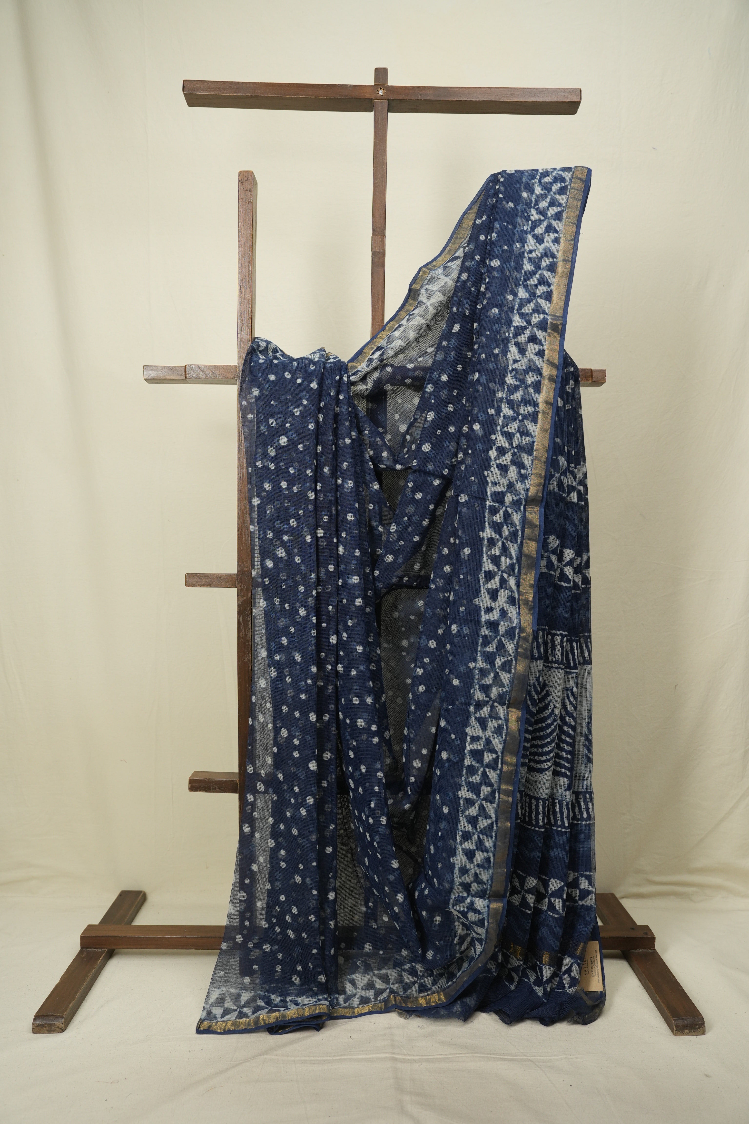 Indigo Kota Doria Saree - SRIKDS298