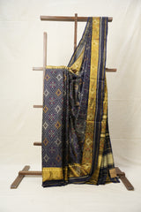 Navy Blue Rajkot Patola Silk Saree - SRNBRPSS490