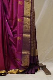 Two Tone Rani Pink Kanjivaram Silk Saree - SRTTRPKSS1019