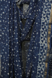 Indigo Kota Doria Saree - SRIKDS298