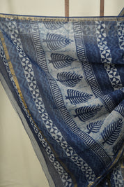 Indigo Kota Doria Saree - SRIKDS298
