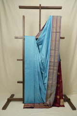 Sky Blue Narayan Peth Silk Saree - SRSBNPSS03