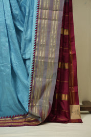 Sky Blue Narayan Peth Silk Saree - SRSBNPSS03